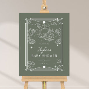 Baby shower Celestial Tarot Sage Affiche de bienve