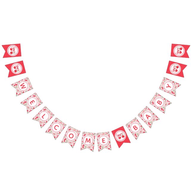 Baby shower cerise Accueil Bannière Décor (Tout)