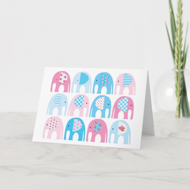 Baby shower - C'est une carte de voeux pour filles (Devant)