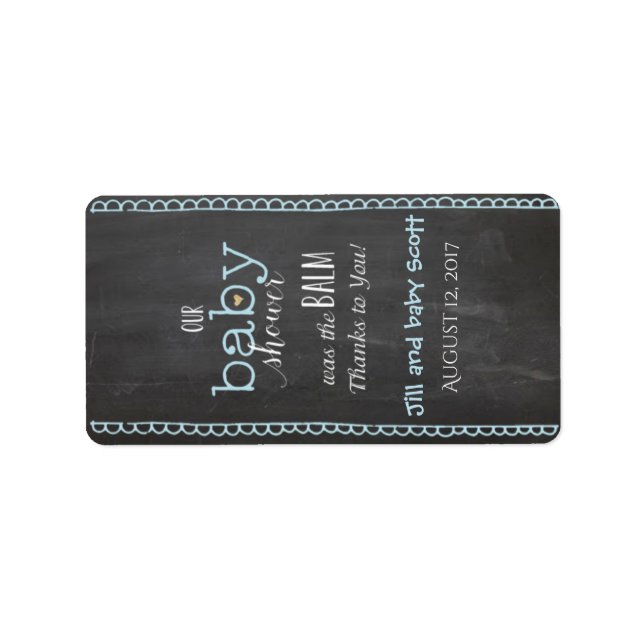 Baby shower Chalkboard Posh  Balai Étiquette (Devant)