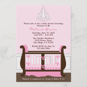 Baby shower Chic Girl Pink Nursery Deco Invitation