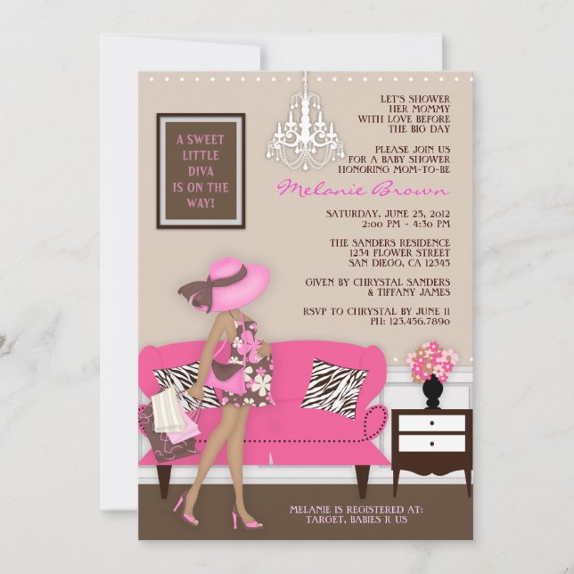 Baby shower Chic Modern Mom Invitation (Devant)