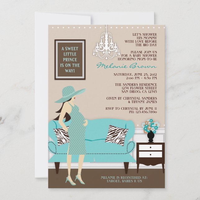 Baby shower Chic Modern Mom Invitation (Devant)