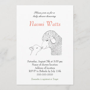 Baby shower chrétien Invitation Baby shower d'agne
