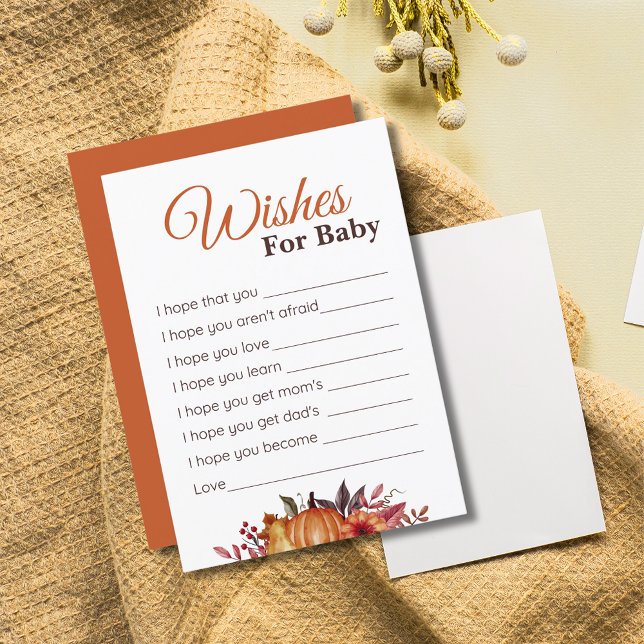 Baby shower Citrouille Automne Voeux Pour Carte Bé (Créateur téléchargé)