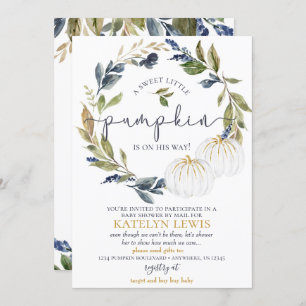 Baby shower Citrouille blanc par invitation par co