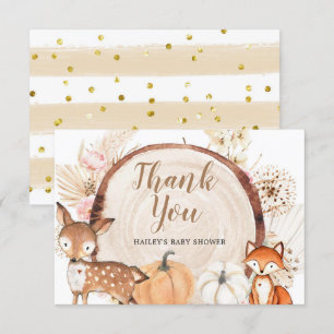 Baby shower Citrouille Boho Woodland Carte de reme