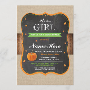 Baby shower citrouille C'est un Invitation de bois