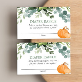 baby shower citrouille de verdure carte de tombola