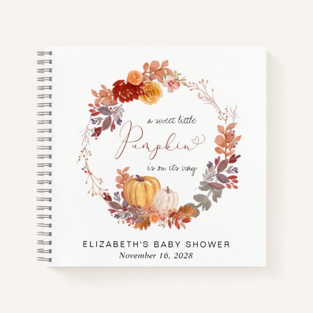 Baby shower Citrouille en terre cuite Livre d'or (Devant)