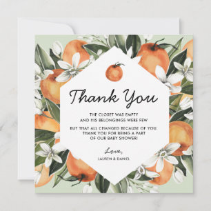 Baby shower Citrus Neutre Genre Merci Cartes