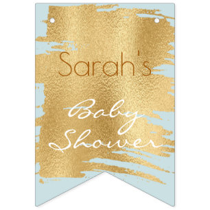 Baby Shower Classic Blue/Gold Frack Banner