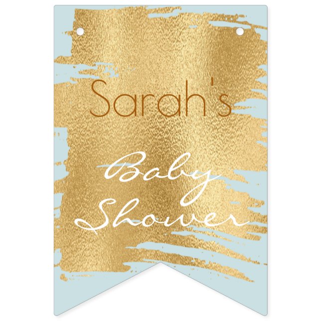 Baby Shower Classic Blue/Gold Frack Banner (Erste Fahne)