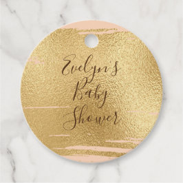 Baby Shower Classic Pink und Gold Geschenkanhänger