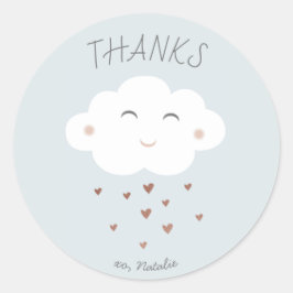 Baby shower Cloud mignon merci sticker