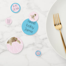 Baby shower Confetti Tortue rose et turquoise