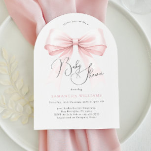 Baby shower Coquette Pink Bow Arch Invitation