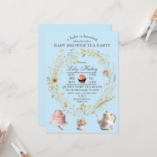Baby shower Cottagecore Tea Party Invitation