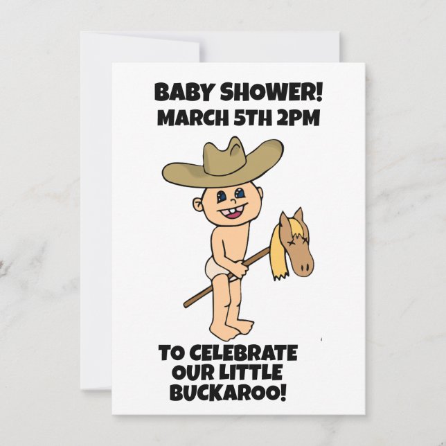 BABY SHOWER Cowboy Custom-Einladungen Einladung (Vorderseite)