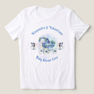Baby-Shower-Crew Whimsical Blueberry Kinderwagen Tri-Blend Shirt