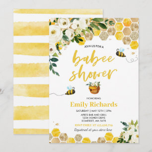 Baby shower d'abeilles Invitation Floral Babee Dou