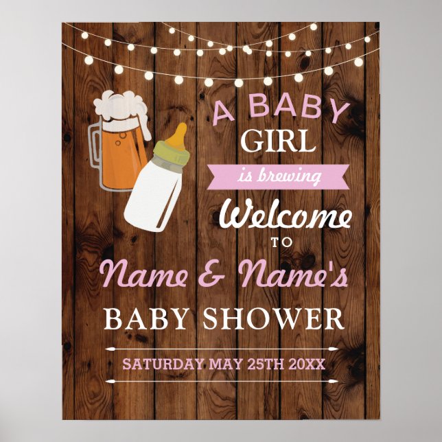 Baby shower d'accueil Poster de bière brassage boi (Devant)
