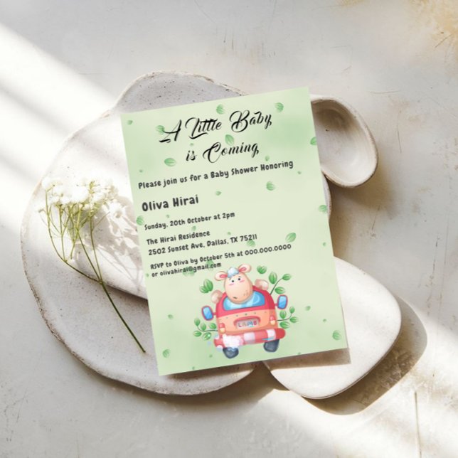 Baby shower d'agneau pour bébés mignon Invitation (Créateur téléchargé)