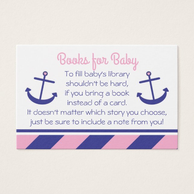 Baby shower d'Ancres nautiques rose Apportez une c (Devant)