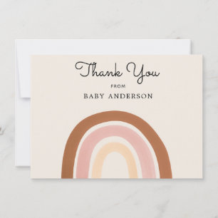 Baby-Shower-Dankeskarten für Mädchen mit rosa Rege