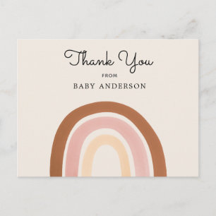 Baby-Shower-Dankeskarten für Mädchen mit rosa Rege Postkarte