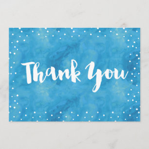 Baby shower d'aquarelle bleu CARTE DE REMERCIEME