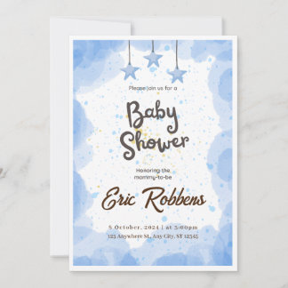 Baby shower d'aquarelle bleue Invitation