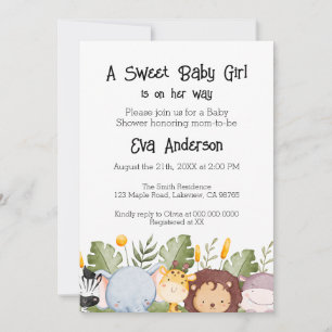 Baby shower d'aquarelle en bois mou Invitation