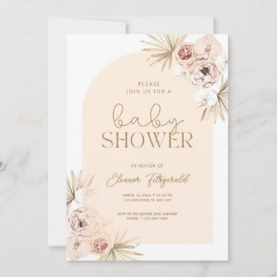 Baby shower d'arc floral Pastel Boho Invitation