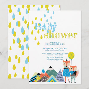 Baby shower d'art populaire scandinave Invitations