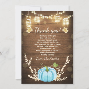 Baby shower d'automne citrouille Carte de remercie