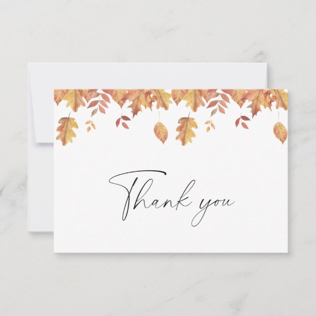 Baby shower d'automne feuille en chute - Carte de  (Devant)