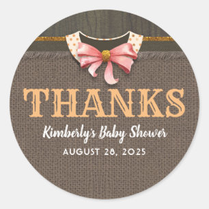 Baby shower d'automne Merci Sticker rond classique