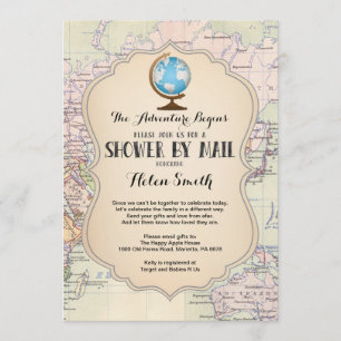 Baby shower d'aventure par carte postale Travel Wo