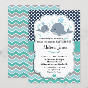 Baby shower de baleine Invitation personnalisée Ba