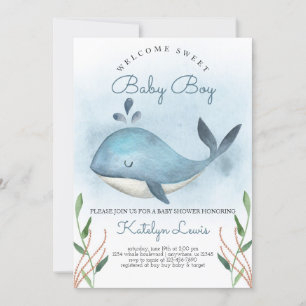 Baby shower de baleine Invitation pour bébé garçon