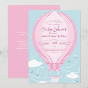 Baby shower de ballon à air chaud Invitation fille