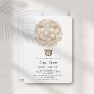 Baby shower de ballon Beige Hot Air Invitation