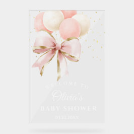 Baby shower de ballons rose Bow Welcome Signal acr
