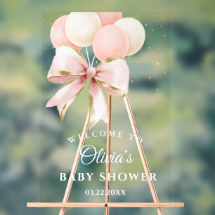 Baby shower de ballons rose Bow Welcome Signal acr