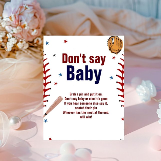 Baby shower de base-ball ne pas dire bébé signe de (Créateur téléchargé)