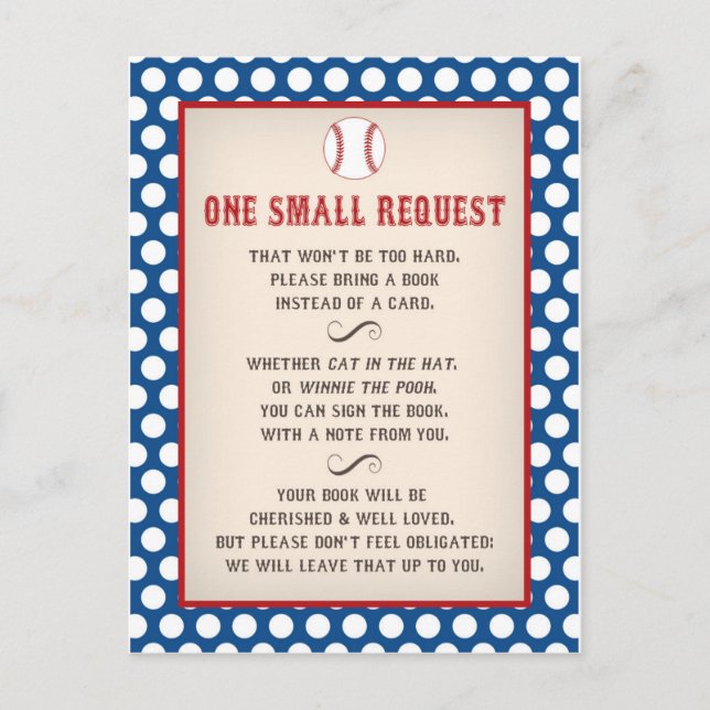 Baby shower de baseball Apportez une carte postale (Devant)
