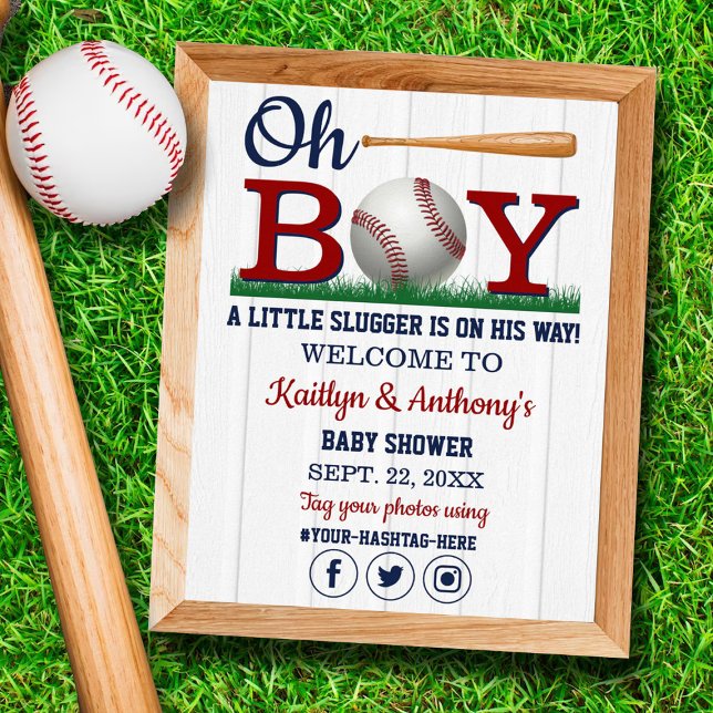 Baby shower de baseball Boys Affiche de bienvenue (Créateur téléchargé)