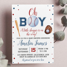 Baby shower de baseball Invitation Little Slugger