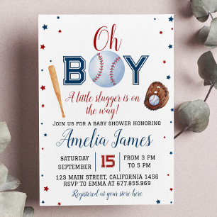 Baby shower de baseball Invitation Little Slugger